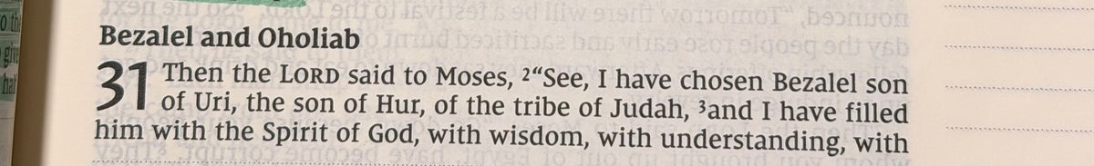 Exodus 31 — God Gives the Skills for the Work