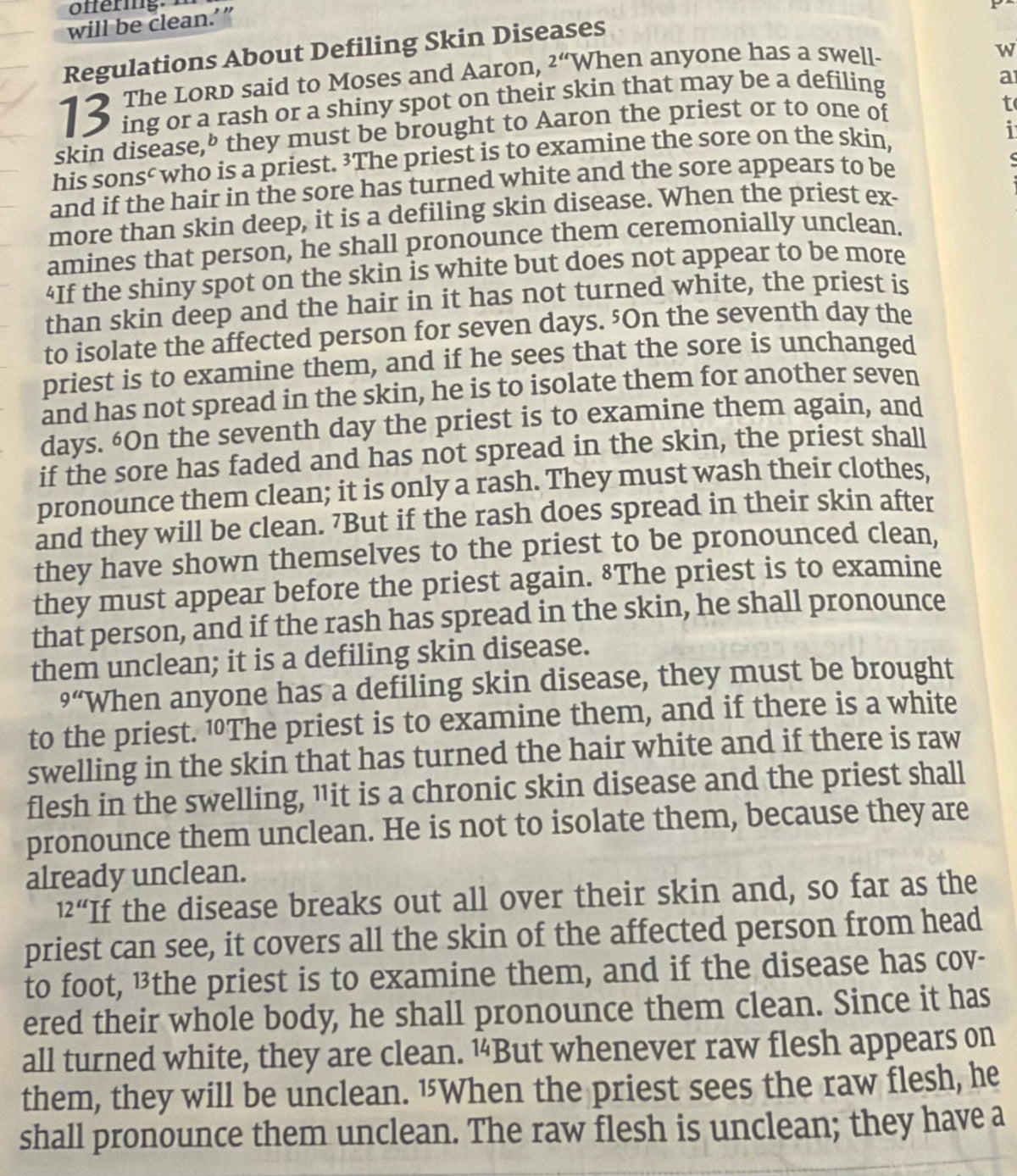 Leviticus 13 — God Sees What Others Cannot