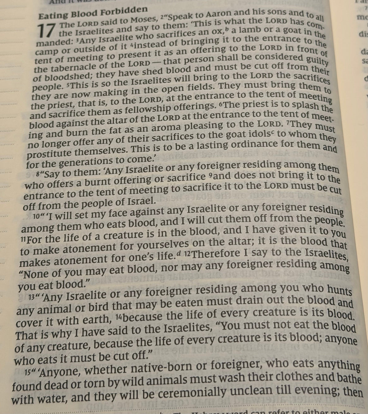Leviticus 17 God Calls Us to Honor the Gift of Life