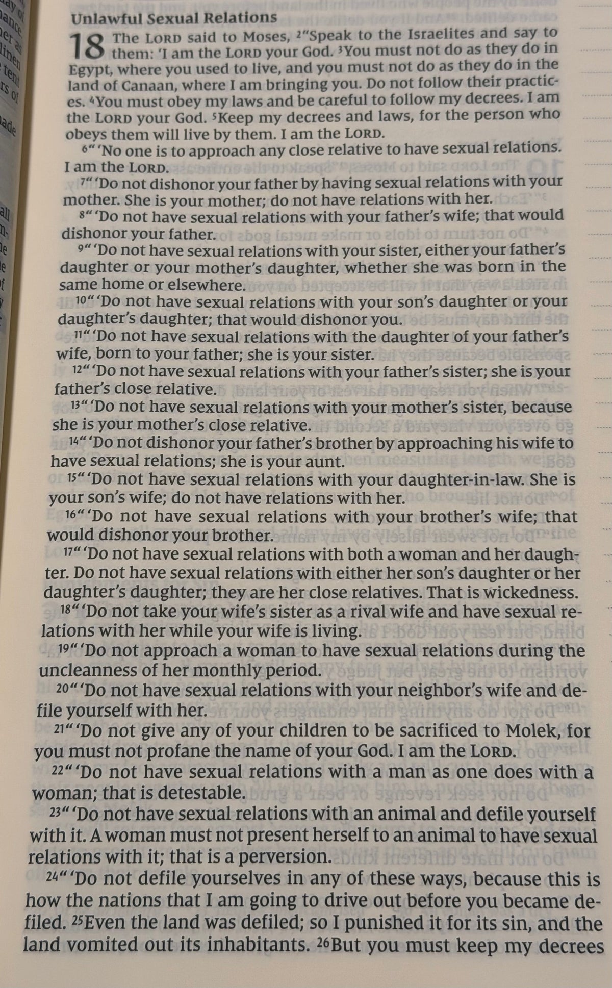 Leviticus 18 God Calls Us to Live Differently