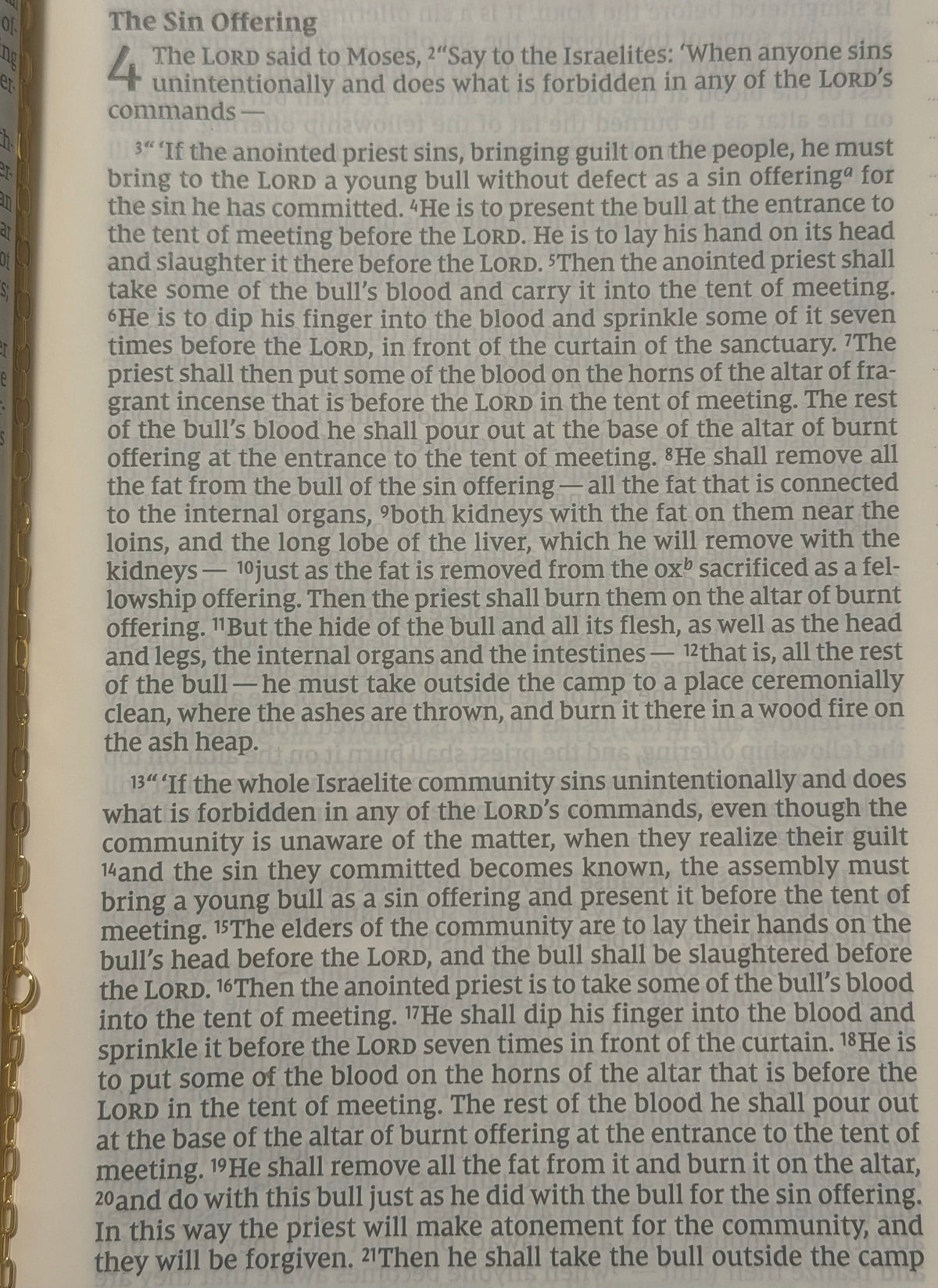Leviticus Chapter 4 — The Sin Offering